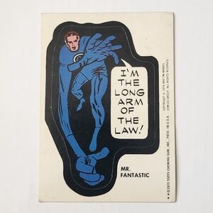VINTAGE 1975 Topps Marvel Comic Book Heroes Sticker Card - Mr. Fantastic